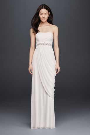 Side Draped Fit Flare Wedding Gown